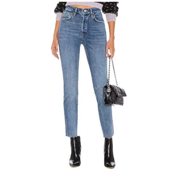 Free People We The Free Stella Skinny High Rise Raw Hem Jeans Size 27 - Picture 1 of 14